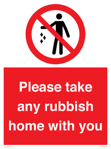 Please take any rubbish home with you